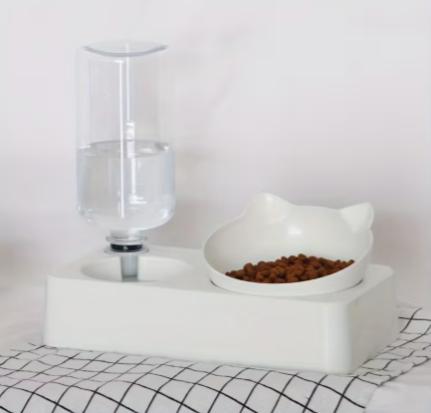 Comedero Doble Elevado Para Gatos