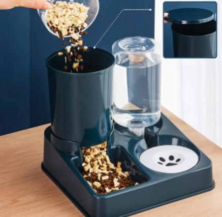 Conjunto dispensador de agua y comedero automático