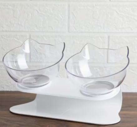 Cuenco doble elevado con soporte